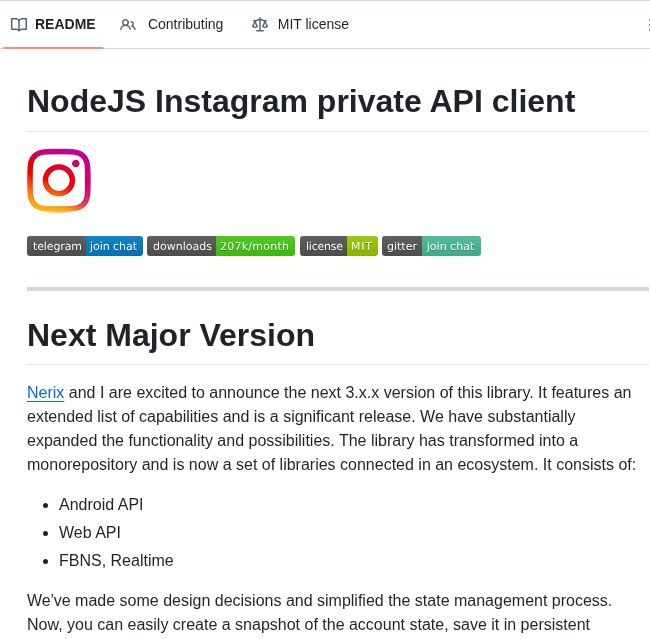 Dilame Instagram Private Api screenshot