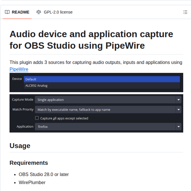 Dimtpap Obs Pipewire Audio Capture screenshot
