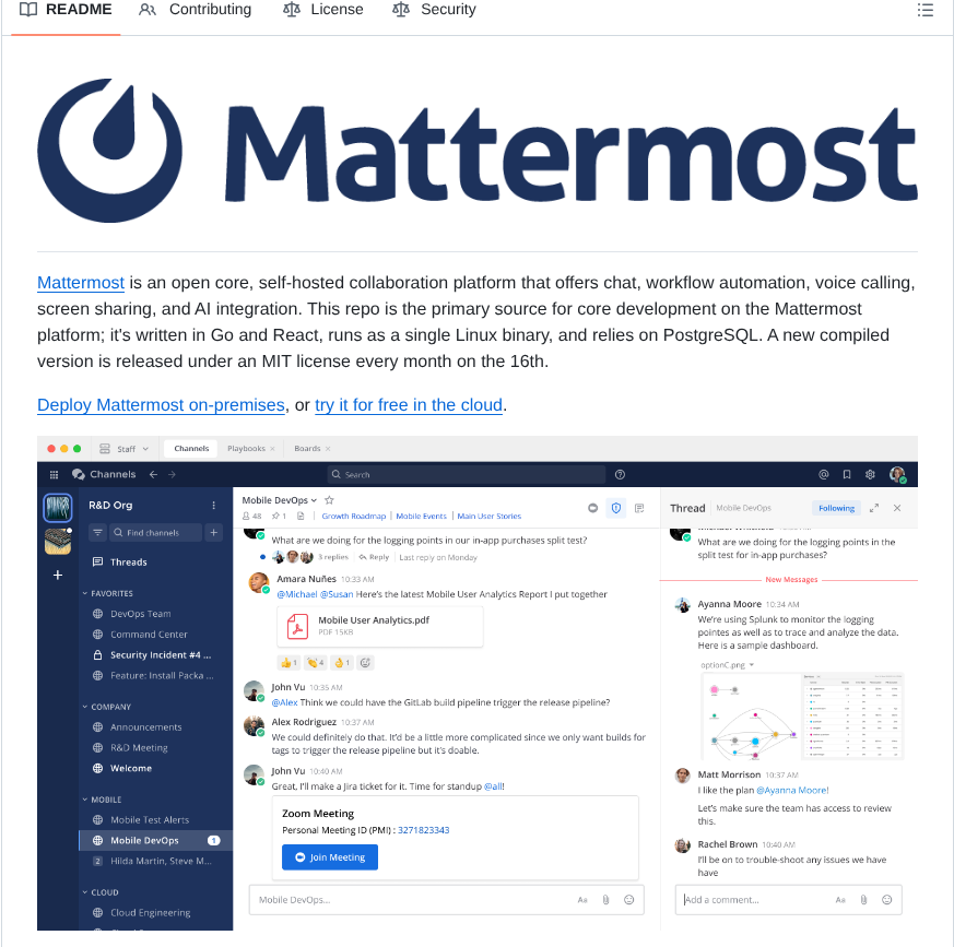 Discod Mattermost screenshot