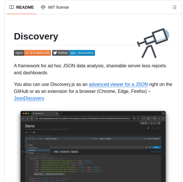 Discoveryjs Discovery screenshot