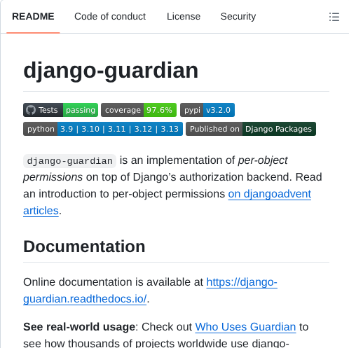 Django Guardian Django Guardian screenshot
