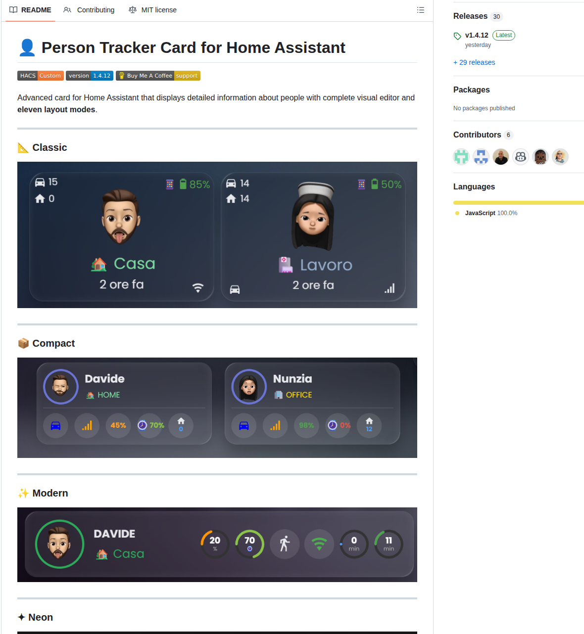 Djdevil Person Tracker Card screenshot