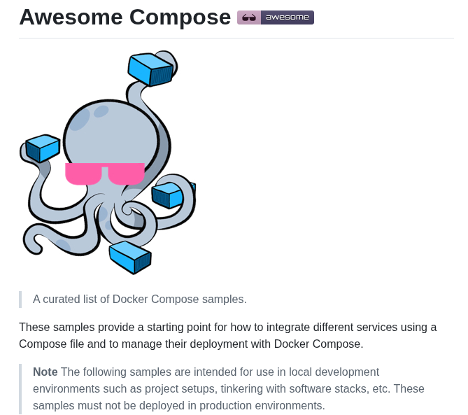Docker Awesome Compose screenshot