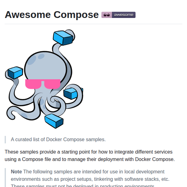 Docker Awesome Compose screenshot