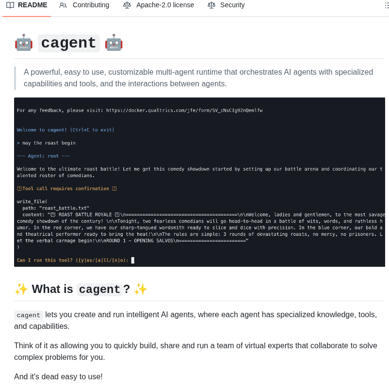 Docker Cagent screenshot