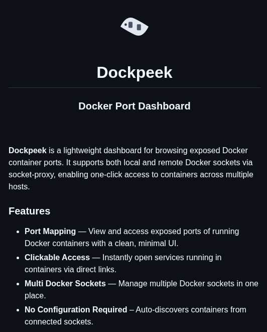 Dockpeek Dockpeek screenshot