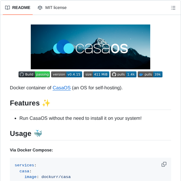 Dockur Casa screenshot