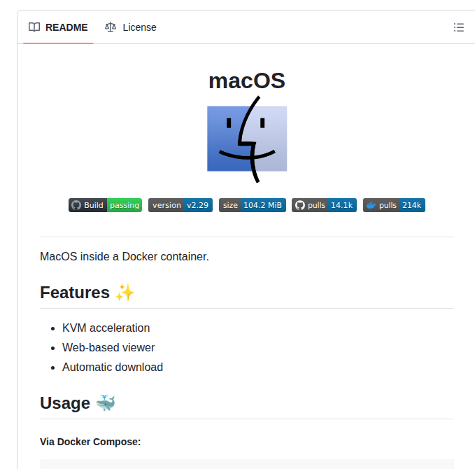Dockur Macos screenshot