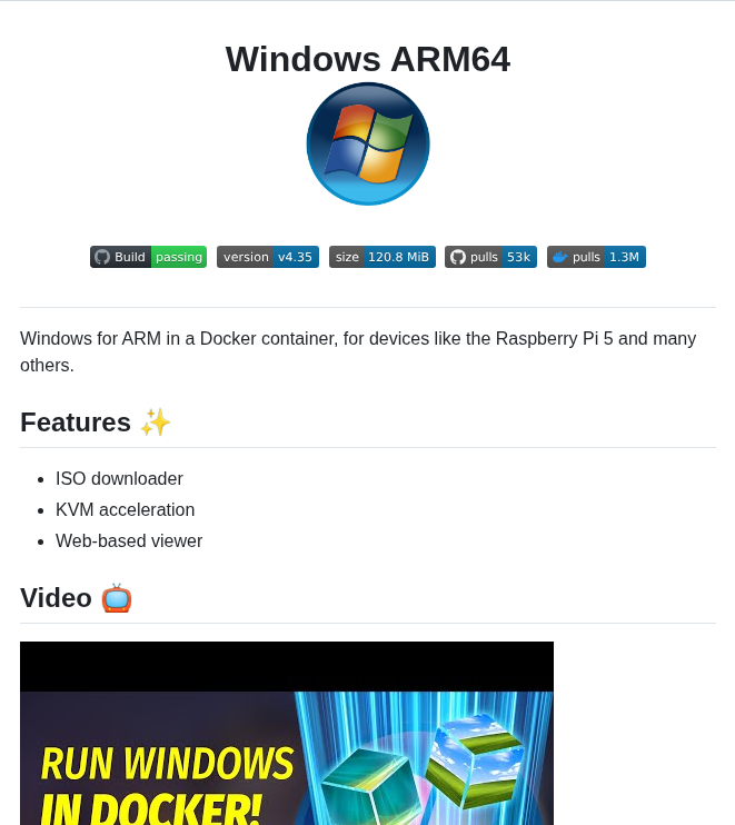 Dockur Windows Arm screenshot