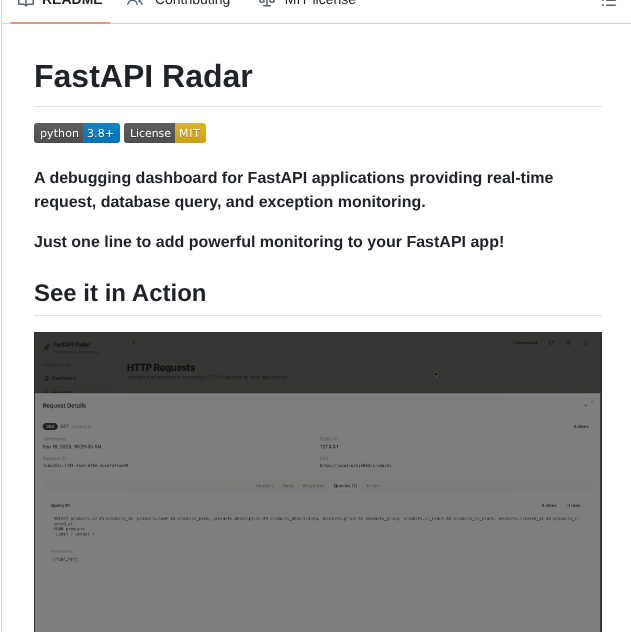 Doganarif Fastapi Radar screenshot