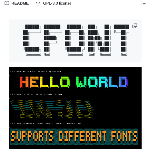 Dominikwilkowski Cfonts screenshot