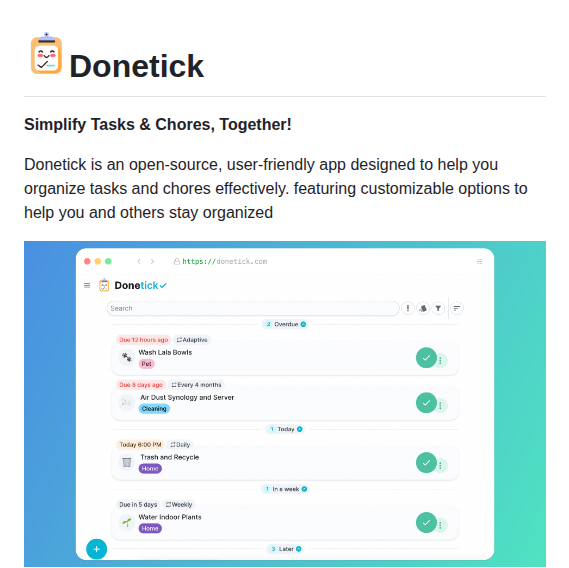 Donetick Donetick screenshot
