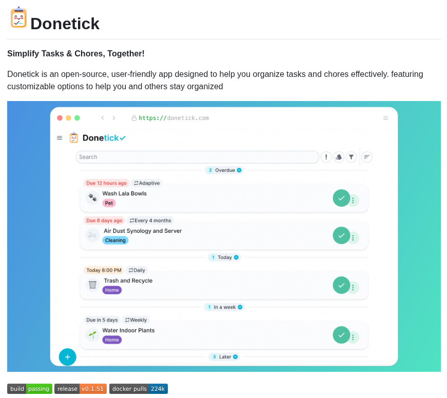 Donetick Donetick screenshot