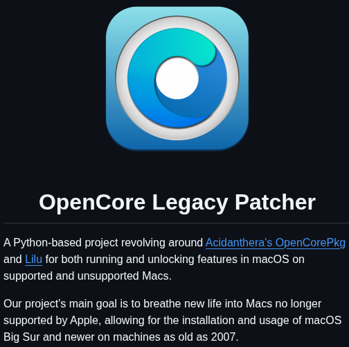 Dortania Opencore Legacy Patcher screenshot