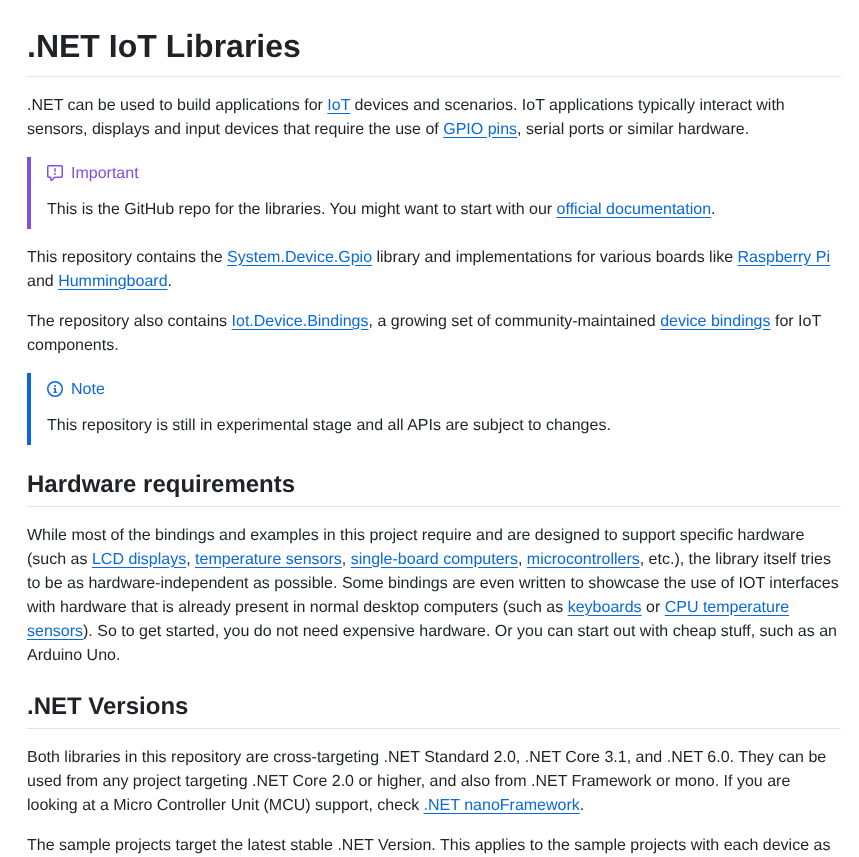 Dotnet Iot screenshot