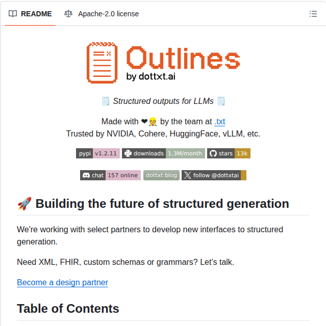 Dottxt Ai Outlines screenshot