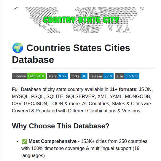 Dr5hn Countries States Cities Database screenshot