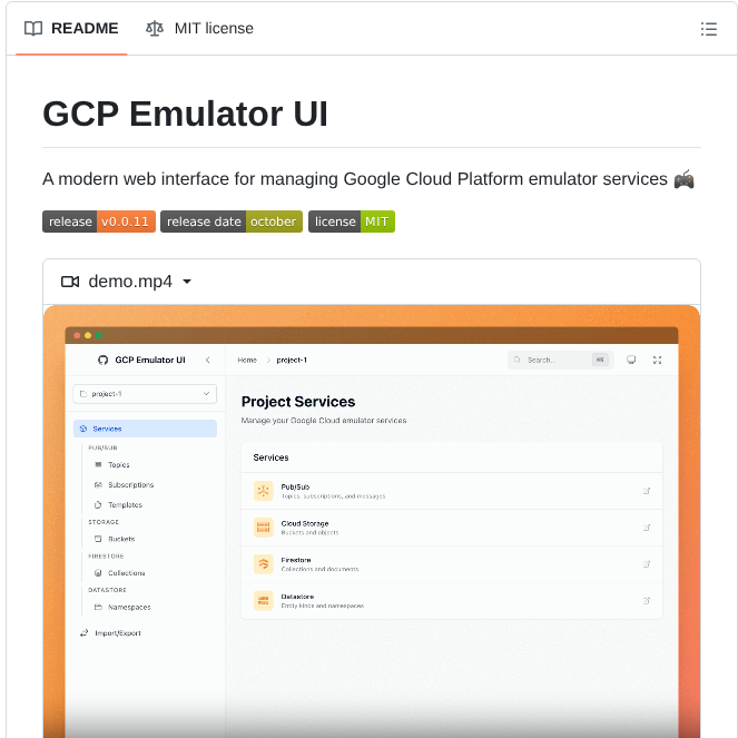 Drehelis Gcp Emulator Ui screenshot