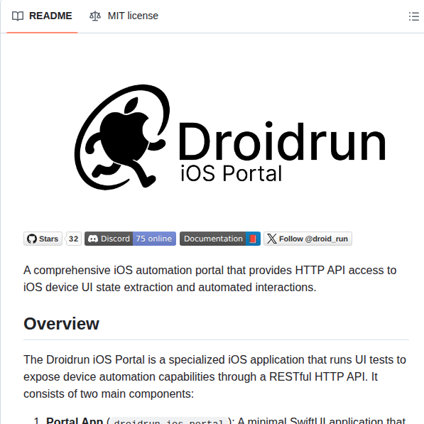 Droidrun Ios Portal screenshot