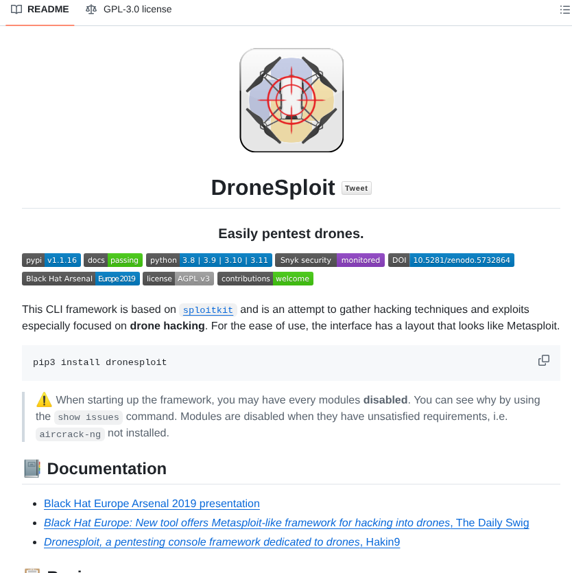 Dronesploit Dronesploit screenshot