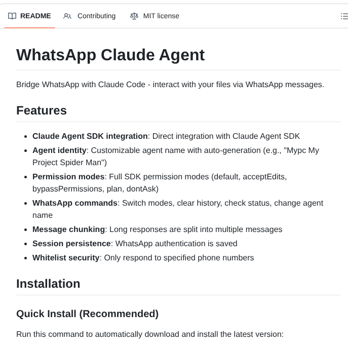 Dsebastien Whatsapp Claude Agent screenshot