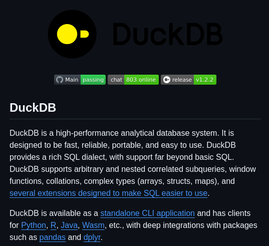 Duckdb Duckdb screenshot