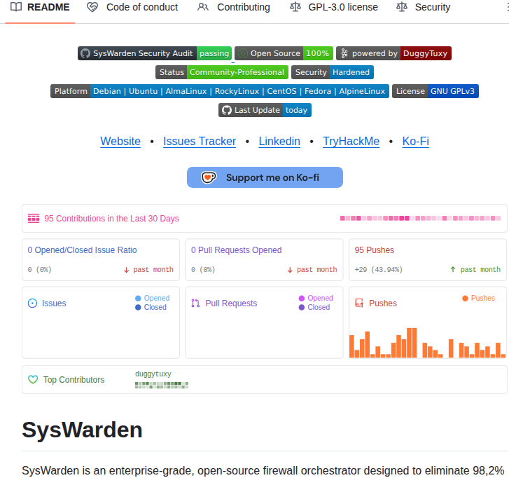 Duggytuxy Syswarden screenshot