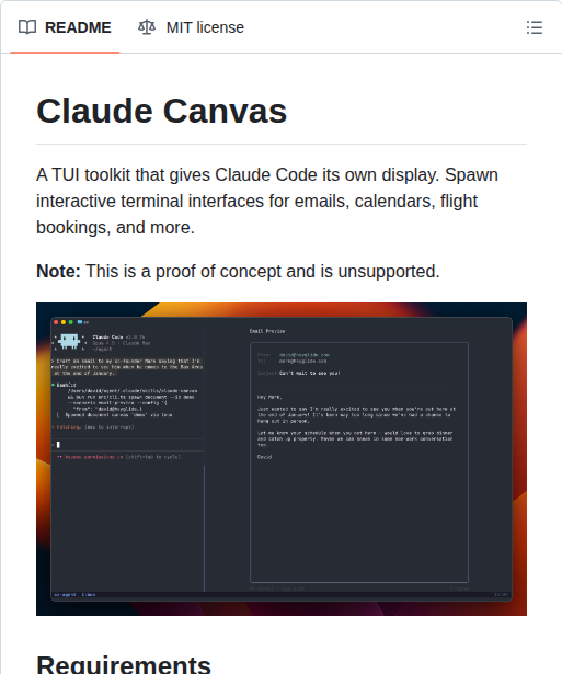 Dvdsgl Claude Canvas screenshot