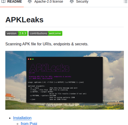 Dwisiswant0 Apkleaks screenshot