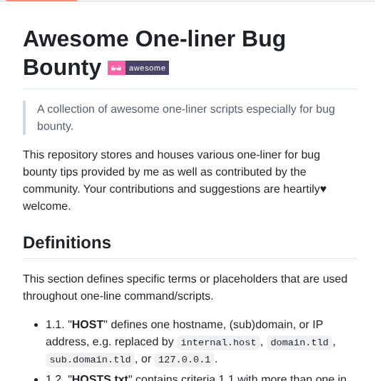 Dwisiswant0 Awesome Oneliner Bugbounty screenshot