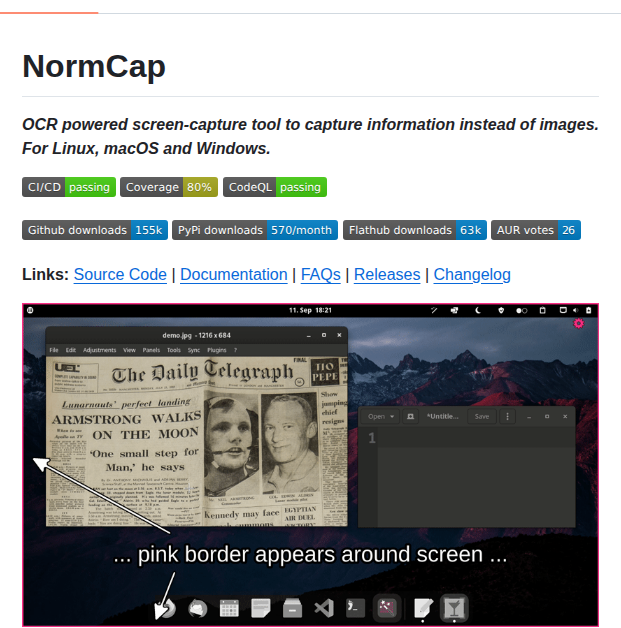 Dynobo Normcap screenshot