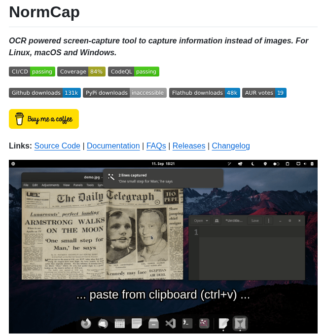 Dynobo Normcap screenshot