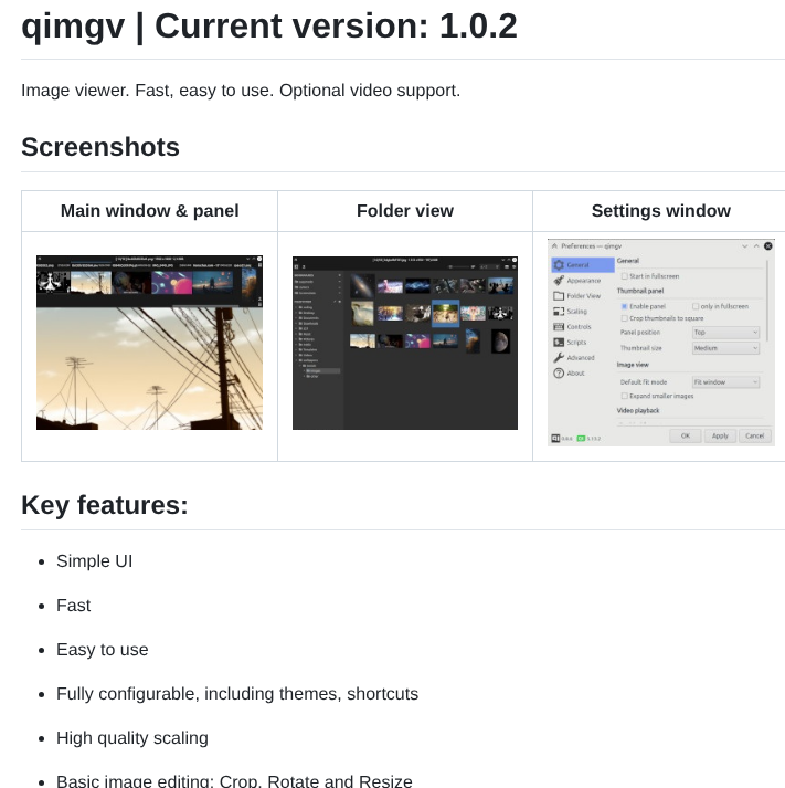 Easymodo Qimgv screenshot