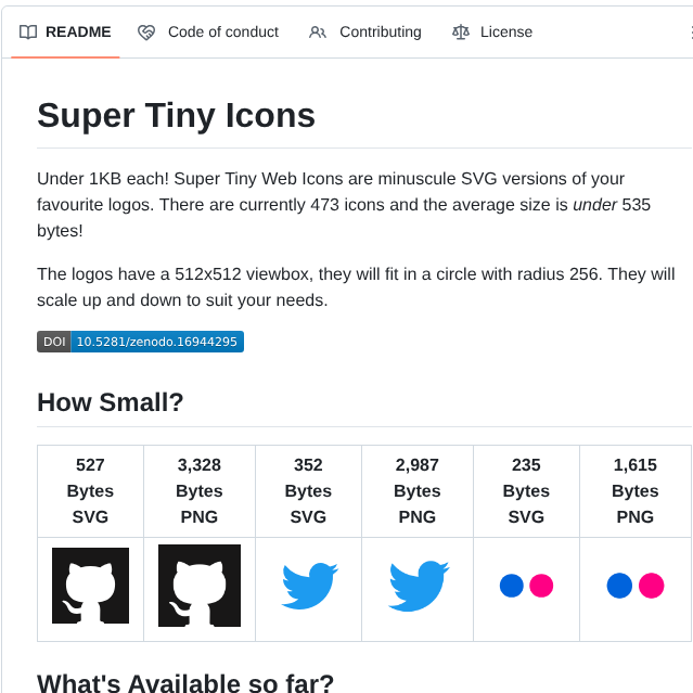 Edent Supertinyicons screenshot