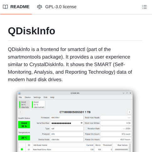 Edisionnano Qdiskinfo screenshot