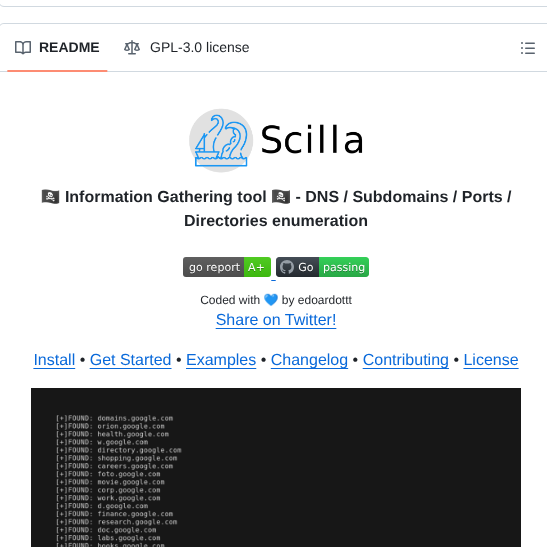 Edoardottt Scilla screenshot