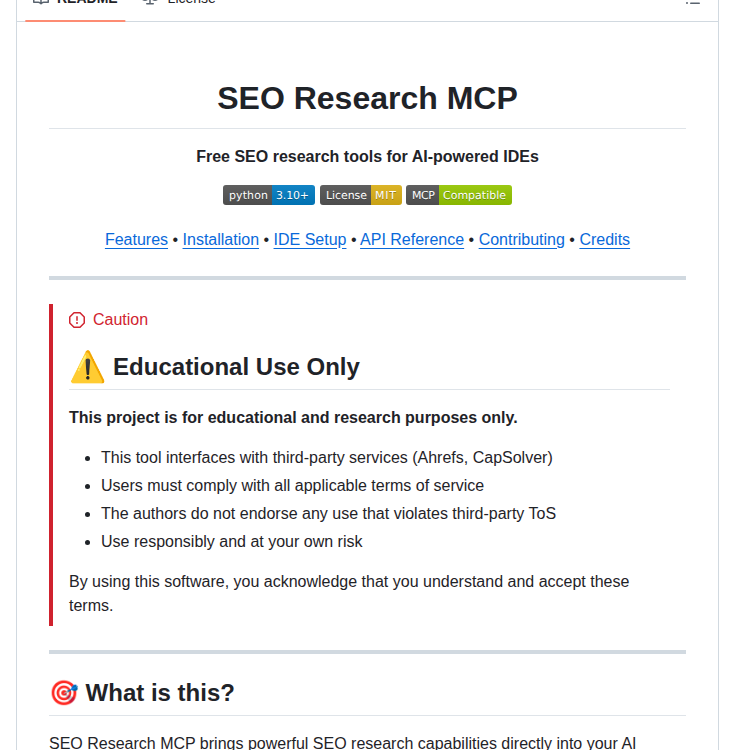 Egebese Seo Research Mcp screenshot