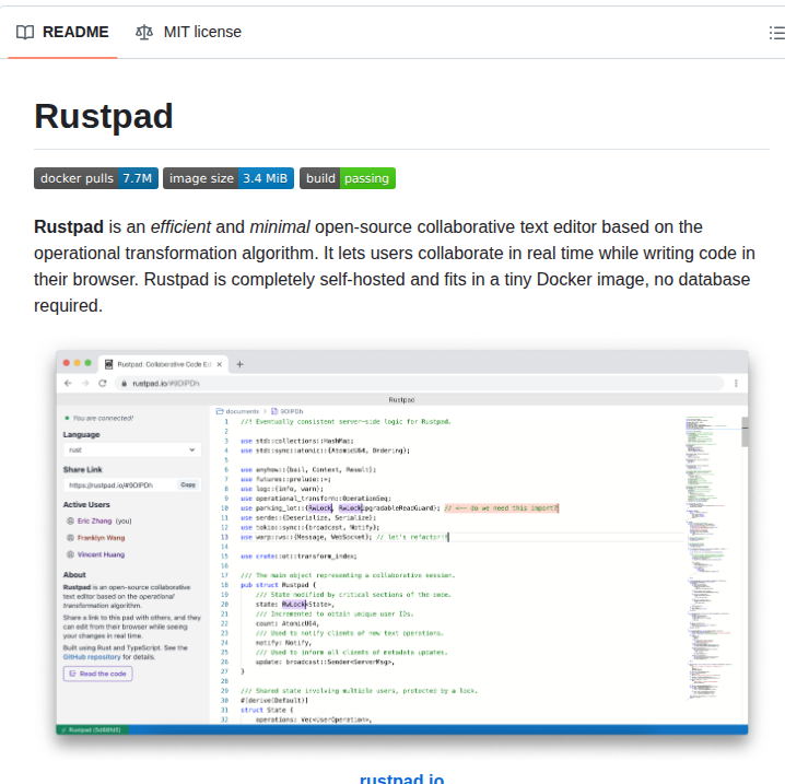 Ekzhang Rustpad screenshot