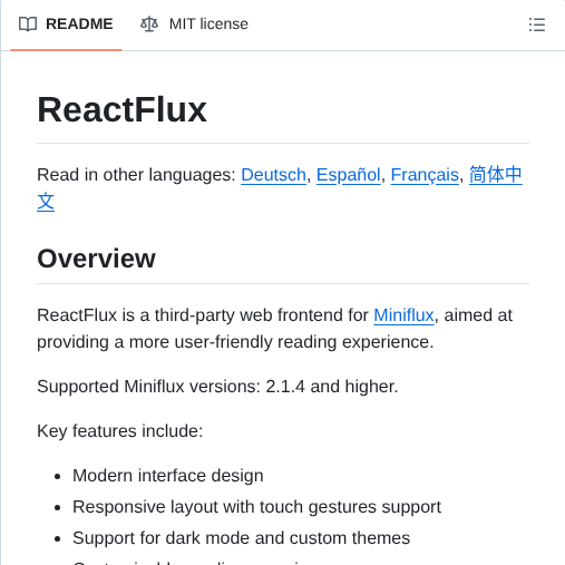 Electh Reactflux screenshot