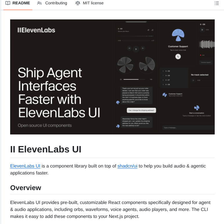 Elevenlabs Ui screenshot