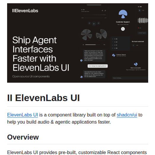 Elevenlabs Ui screenshot