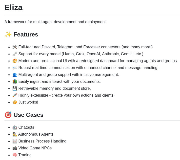 Elizaos Eliza screenshot