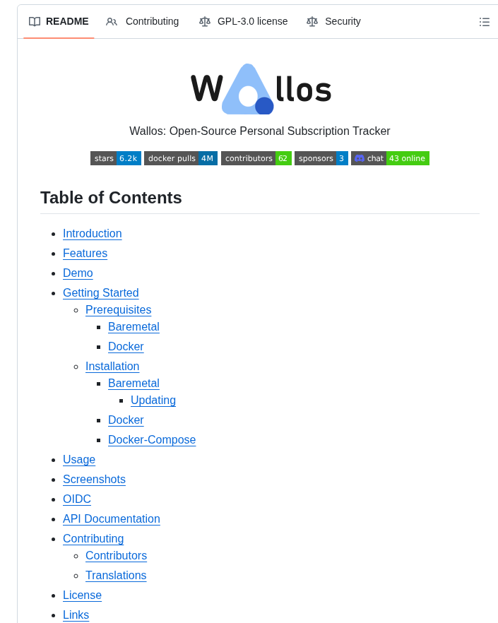 Ellite Wallos screenshot