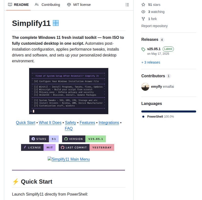 Emylfy Simplify11 screenshot