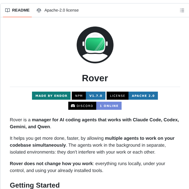 Endorhq Rover screenshot