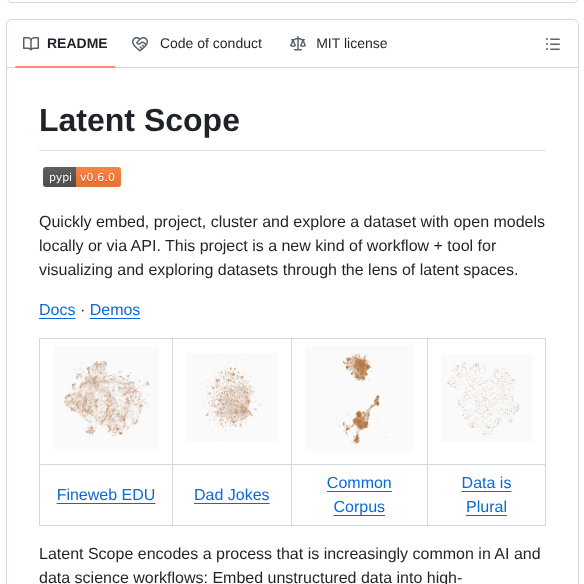 Enjalot Latent Scope screenshot