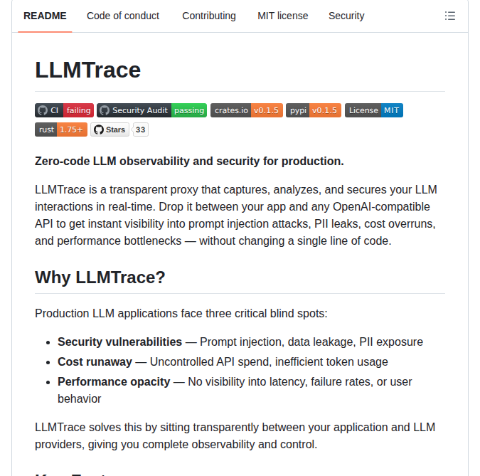 Epappas Llmtrace screenshot