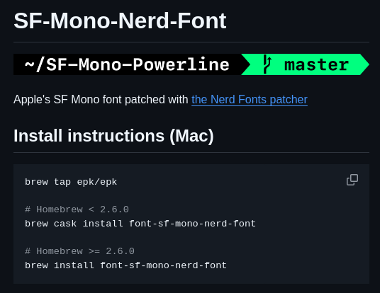 Epk Sf Mono Nerd Font screenshot