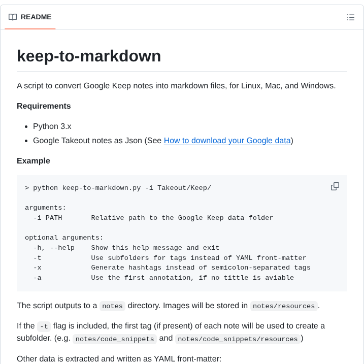 Erikelisath Keep To Markdown screenshot