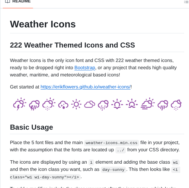 Erikflowers Weather Icons screenshot
